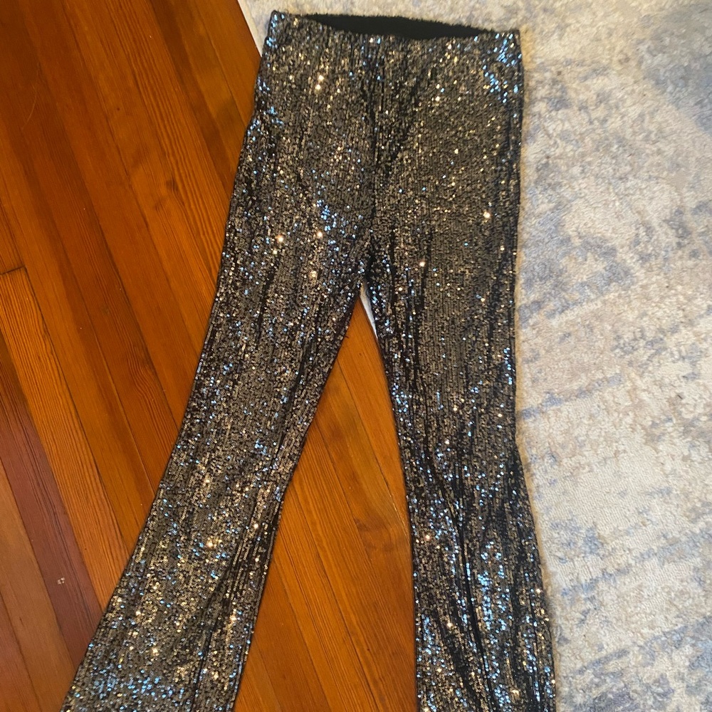 URBAN OUTFITTERS BLACK SEQUIN PANTS